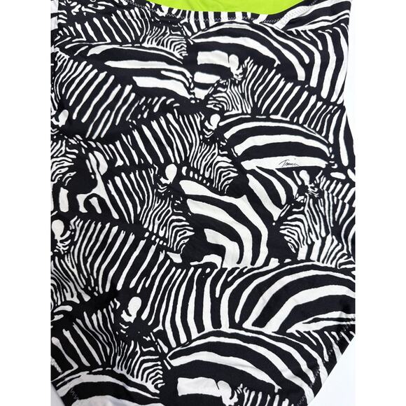Trina Turk Tanzania Zebra Bandeau One Piece Swimsuit Size 6‎ Black White - Picture 6 of 9